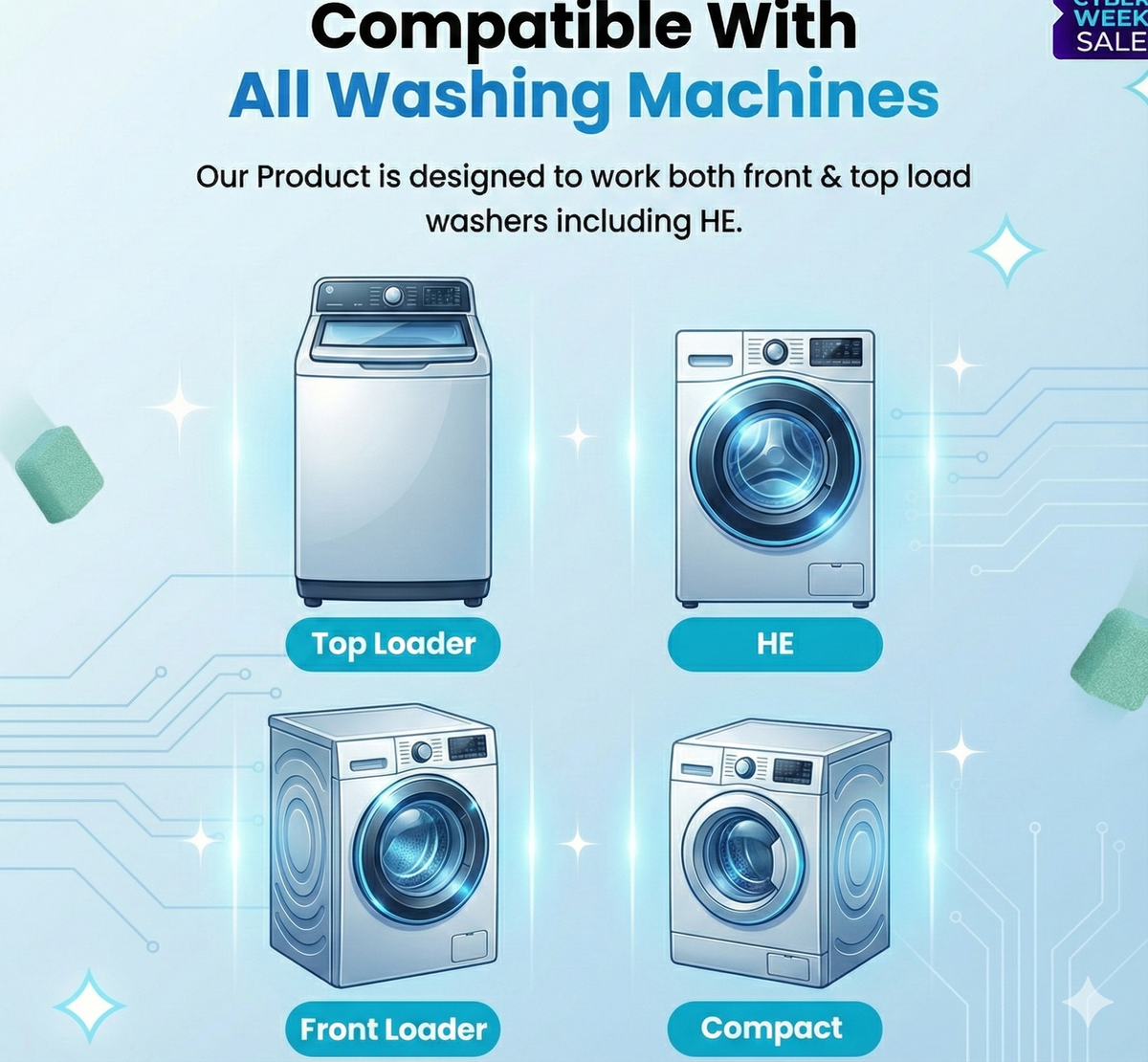 Pet Hair Washing Machine Cleaner (24 per pack)